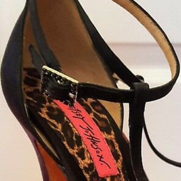 Betsey Johnson Black Satin Pumps with Sequins - Picture 4 of 8